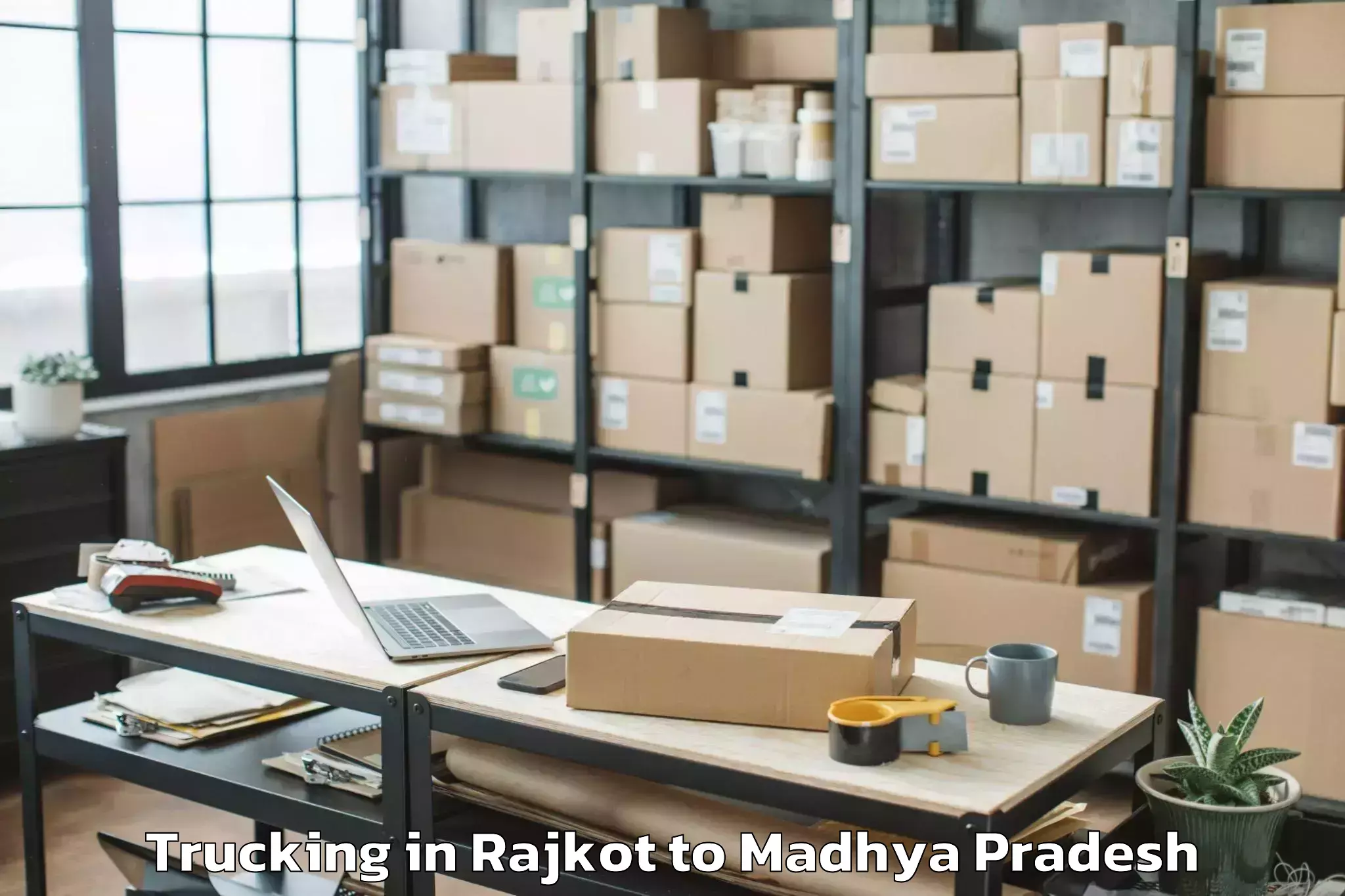 Hassle-Free Rajkot to Malwanchal University Indore Trucking